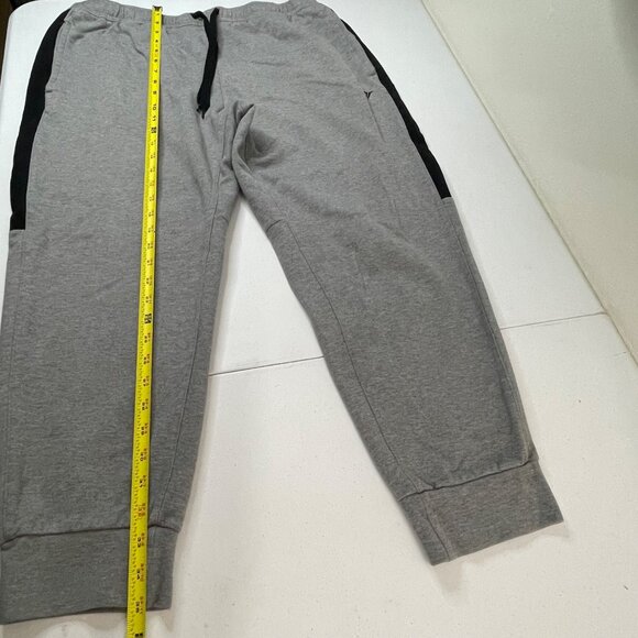 Mens Jogger Sweatpants With Black Side Panels Drawstring Waist & Side Pockets - Picture 9 of 11